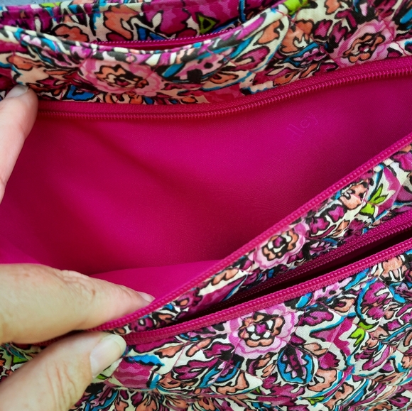 Vera Bradley Pink and Floral Medium Size Handbag - Picture 6 of 7